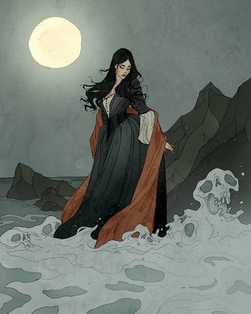 Artist Abigail Larson's depiction of the character Annabel Lee from Edgar Allen Poe's poem, Annabel Lee
