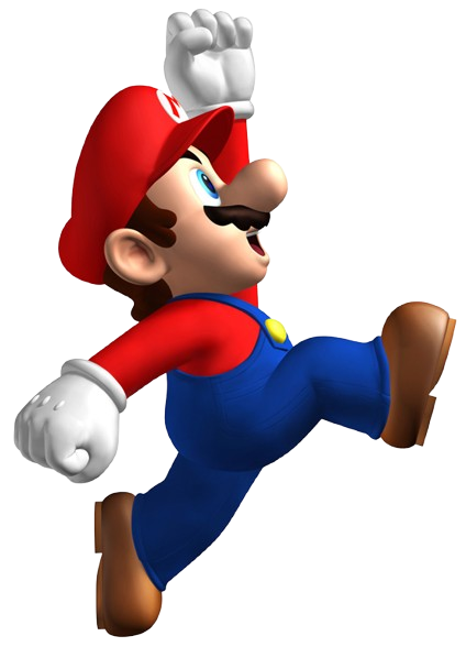 Mario performing a high jump