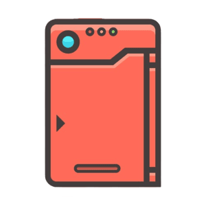 A closed cartoon style Pokedex
